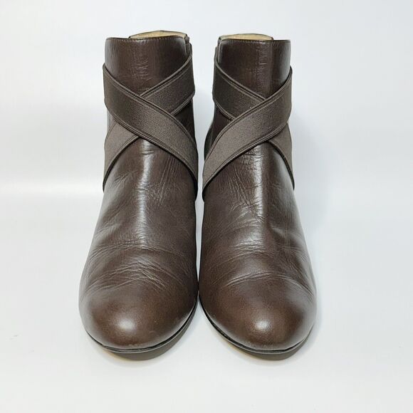 COLE HAAN Air Lyric Pull On Stretch Leather Ankle Booties Brown D29336 Womens 9 - Picture 4 of 10